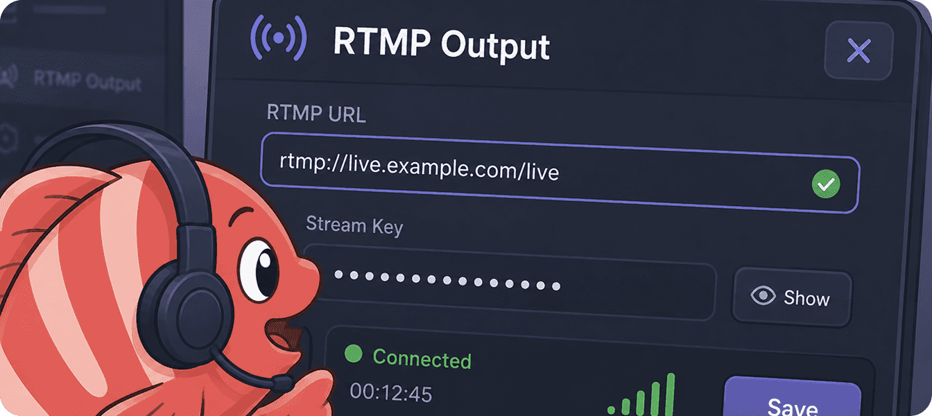 RTMP output preview
