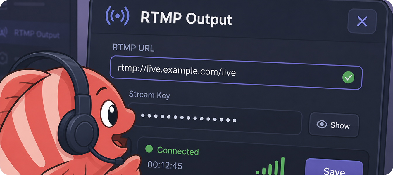 RTMP output preview